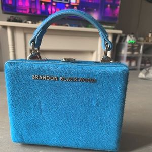 Mini Kendrick trunk Aqua Blue Ponyhair